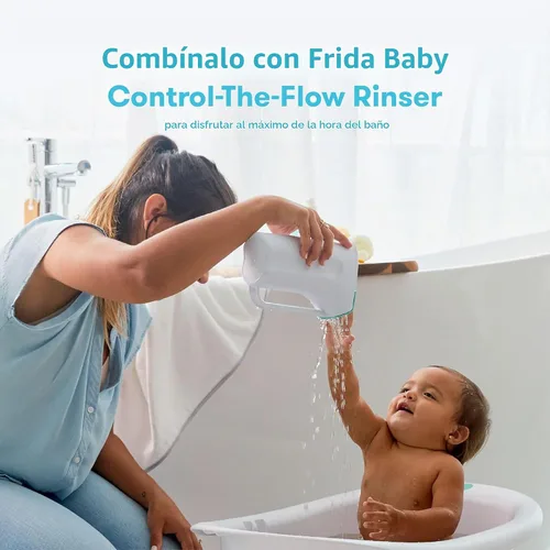 Vista 7 de Frida Baby Kit de baño 4 en 1 Grow-with-Me y Control The Flow Rinser Cup Bath Time