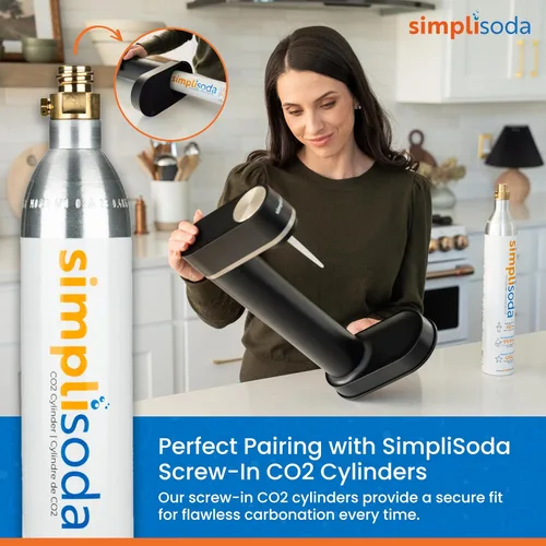 Vista 3 de Simpli Soda BLÜ Máquina Gasificadora de Agua, Máquina Premium para Hacer Soda, Máquina de Agua Carbonatada y Gasificadora - Negro