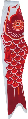 Vista 19 de En la brisa peces koi Windsock, 24 pulgadas, Negro