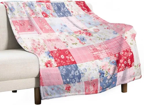 Vista 30 de Manta de verano con parches bohemios, vintage, bohemia, acogedora manta de franela para sofá, cama para niños y adultos, 30 x 40 pulgadas, manta