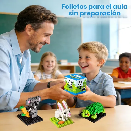 Vista 4 de FUN LITTLE TOYS Recuerdos de fiesta para niños, juegos de bloques de construcción de mini animales, bolsas de regalo para niños, premios de juguetes