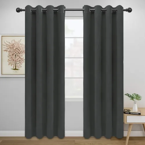 Vista 243 de Easy-Going - Cortinas opacas para dormitorio, aislamiento térmico sólido con ojales, cortinas de ventana para reducción de ruido, cortinas