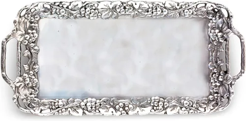 Vista 5 de Arthur Court Designs - Bandeja decorativa de aluminio para servir de uva de metal, 21 x 10 pulgadas