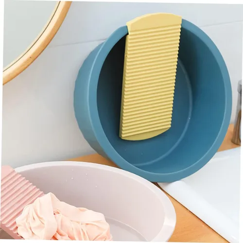 Vista 2 de Cubo grande para lavadero Clithes Scrub Basin Grey Juego de accesorios de baño Lavabo de plástico para lavar la ropa