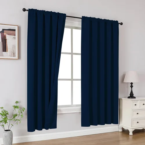 Vista 32 de CUCRAF Cortinas Opacas Beige de 45 Pulgadas, con Aislamiento Térmico Reductor de Ruido con Bolsillo para Barra, Cortinas de Ventana para Dormitorio