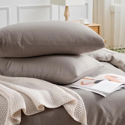 Vista 191 de NEXHOME PRO Funda de edredón Twin XL 100% algodón lavado, transpirable, duradera, texturizada, similar al lino, juego de ropa de cama para el hogar