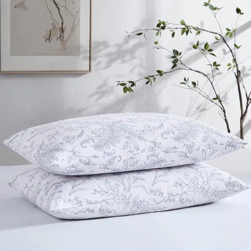 Vista 68 de Southshore Fine Linens® - Vilano® Springs - Par de fundas de almohada plisadas, color negro, estándar (Queen)