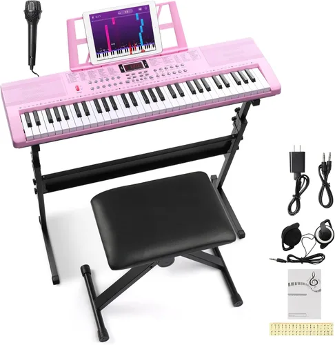 Vista 9 de Ktaxon Teclado eléctrico de 61 teclas Juego de piano eléctrico
