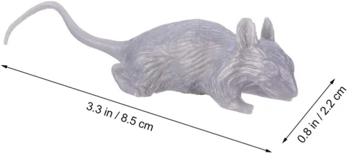 Vista 2 de 10pcs Halloween Realistic Plastic Mouse Prank Gray Simulation Figurines for Scary Party Decorations and Practical Halloween Accessories