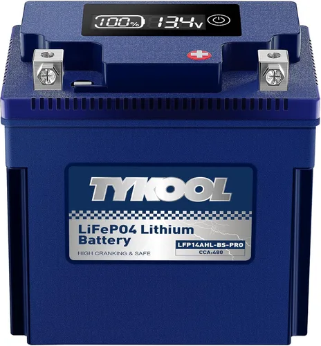 Vista 14 de TYKOOL YTX4L-BS-Pro Batería de litio de alto rendimiento para motocicleta, 180CCA 12.8V 3Ah LiFePO4, batería para deportes de motor, con BMS