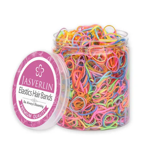 Vista 9 de JASVERLIN Mini bandas de goma negras, bandas elásticas para el cabello 2000 Negro