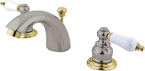 Vista 10 de Kingston Brass KB948B Victorian Mini Spread Lavatory Grifo de Lavatorio, Níquel Cepillado, 4,5 x 3,5 x 2,06
