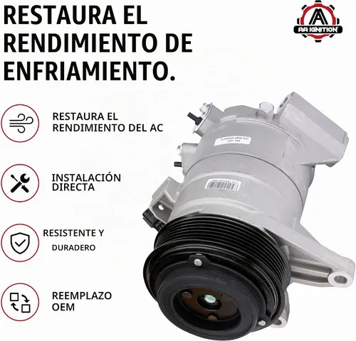 Vista 2 de Compresor de A/C de Repuesto Control de Aire Acondicionado - Compatible con Nissan Murano, Maxima, Quest, Pathfinder 3.5L 2009-2014 - Reemplaza