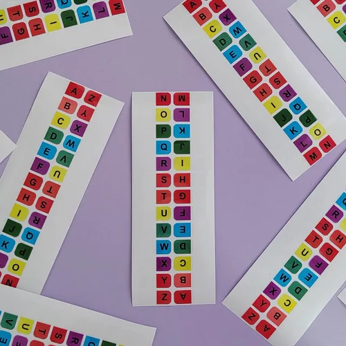 Vista 6 de 416 unidades de índices alfabéticos de colores (16 hojas), pestañas de índice A-Z, autoadhesivas de índice del alfabeto A-Z, pestañas del alfabeto