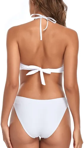 Vista 4 de CYee Traje de baño de una pieza con cuello en V para mujer, traje de baño acolchado Monokini