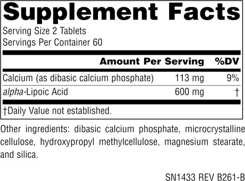 Vista 2 de ácido Lipoico Source Naturals Alpha, SN1433, 120, 1, 1