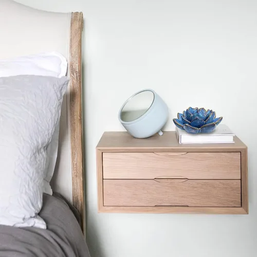 Vista 6 de Mesa de cerámica suculenta flores con base estable, mesa decorativa 3D hecha a mano (azul)
