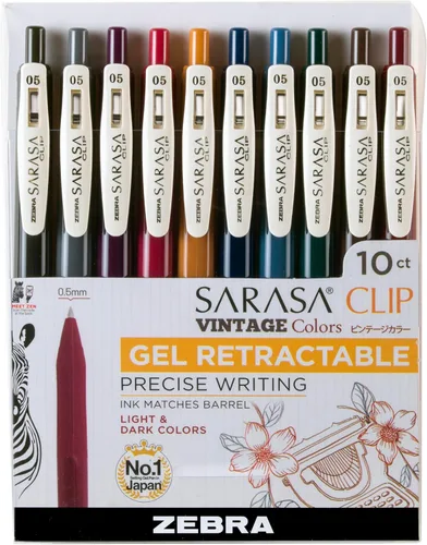 Vista 9 de Zebra Pen Sarasa Clip Decoshine - Bolígrafo de gel retráctil, punta fina de 0.020 in, colores metálicos surtidos, funciona bien en papel oscuro