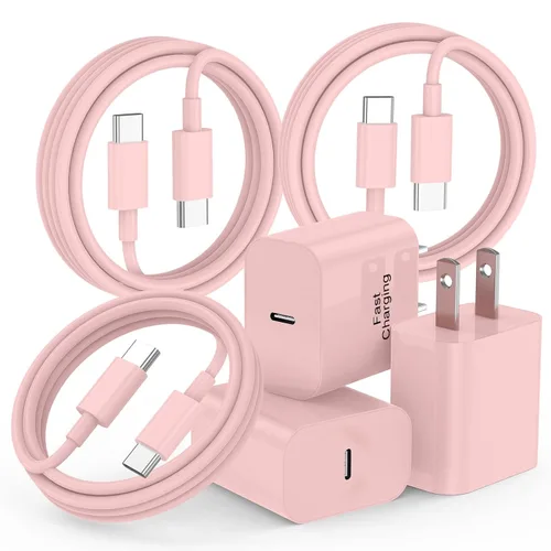 Vista 11 de 20W iPhone Charger Fast Charging 3-Pack with 6FT USB C to USB Cable, Black