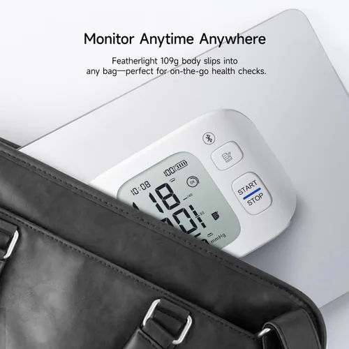 Vista 6 de yuwell Monitor inteligente de presión arterial de muñeca con Bluetooth Grado médico, máquina BP para uso doméstico Peso ultraligero, puño