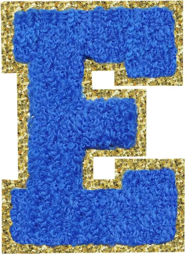 Vista 175 de 3Pcs Letter Patches Varsity Glitters Chenille,SPRT Iron on Blue Letter Patch,Alphabet Cloth Patch for Team Costume Decoration 3.1in Height S