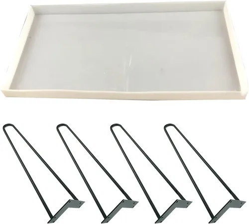 Vista 7 de appuivbt Molde de resina rectangular grande, molde de mesa de río epoxi para hacer mesa de río café, arte de resina, decoración del hogar