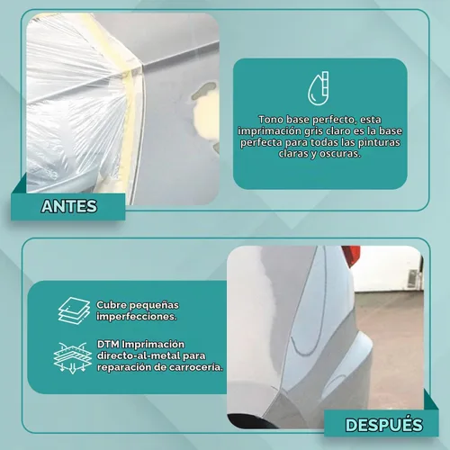 Vista 3 de Roberlo Multyfiller Express ME1 - Relleno de imprimación 1L + endurecedor P5000 de 16.9 fl oz, imprimación acrílica de alta construcción 2K