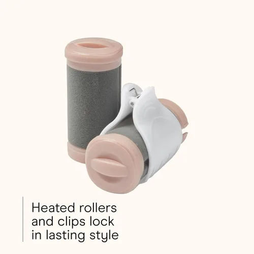 Vista 4 de INFINITI PRO Conair - Rodillos calientes flocados de cerámica para mujer, 20 rizadores de pelo surtidos con clips, calentamiento de 85 segundos