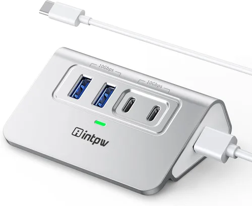 Vista 9 de Intpw Hub USB 3.0, concentrador de datos USB de aluminio de 4 puertos 3.0, adaptador multipuerto con cable de 3.3 pies, divisor USB para laptop