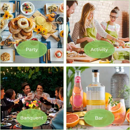 Vista 6 de Bandeja con tapa para frutas, verduras y condimentos con estación de guarnición para bartending y servicio de tacos (2, 3 compartimentos)