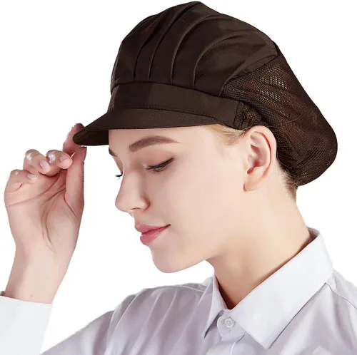 Vista 16 de Nanxson 3 piezas Gorra de chef para cocina, gorro de cocina, redes para el cabello de malla, servicio de alimentos CF9033 Negro*3 piezas