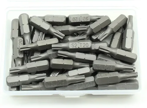 Vista 38 de TMAX Juego de puntas de destornillador de cabeza de estrella T6 Torx de 25 piezas, acero S2 de 6 puntos T-6 puntas de inserción de destornillador