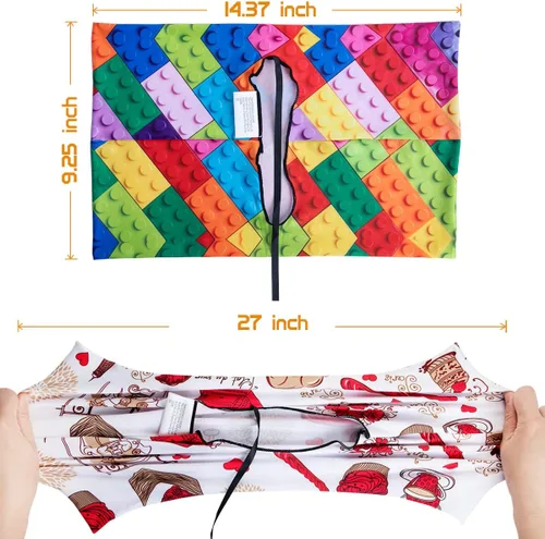 Vista 2 de Funda de libro para libros de bolsillo, tapa dura y libro de texto, 6 fundas de libro jumbo Reusable, Fit 7"x9" to 9"x11", Washable Fabric
