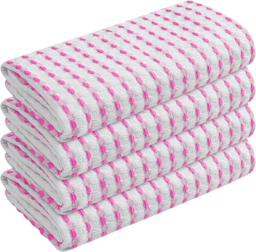 Vista 90 de TWINY threads Juego de toallas de cocina con diseño de diamante, 100% algodón, trapos grandes y trapos de lavado, absorbentes de secado rápido
