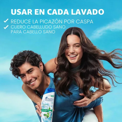 Vista 5 de Head & Shoulders Champú anticaspa Glacier Mint, 12.5 onzas, refrescante, champú para aliviar la picazón