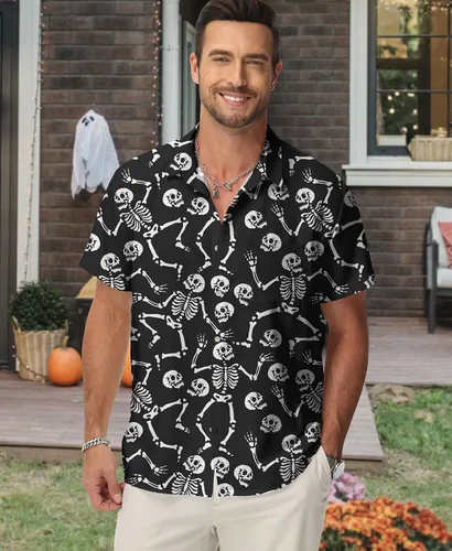 Vista 221 de KYKU - Camisa hawaiana funky para hombre, ropa tropical para vacaciones en Palm Beach