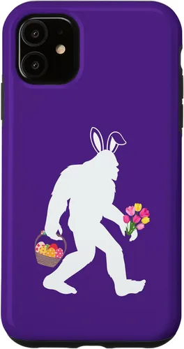 Vista 5 de Funda para iPhone 15 Easter Bigfoot Yeti Funny Sasquatch Egg Scavenger