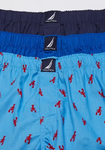 Vista 4 de Nautica Paquete de 3 boxeadores tejidos de algodón para hombre