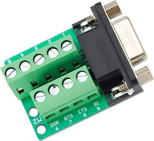Vista 5 de DB9 Conector de conexión hembra – RS232 D-SUB a puerto de 9 pines adaptador de terminal sin soldadura para conexiones seriales RS232 – 3 piezas