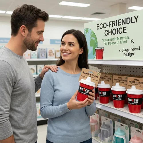 Vista 8 de Red Cup Living Vaso entrenador para bebé, 8 onzas, sin BPA, a prueba de derrames, no tóxico, apto para lavavajillas, tapa a prueba de fugas, fácil