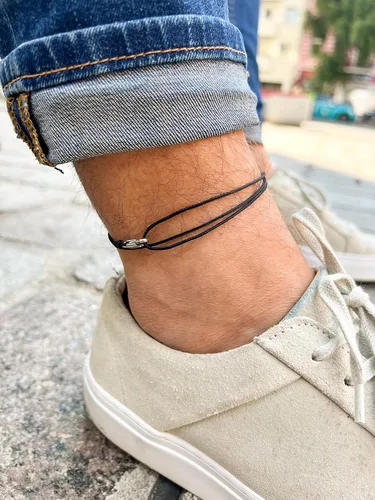 Vista 46 de Made by Nami Surfer Anklet with Snap Hook Clasp Waterproof & Adjustable Thin String Ankle Bracelets for Women and Men Handmade Jewelry for Beach and