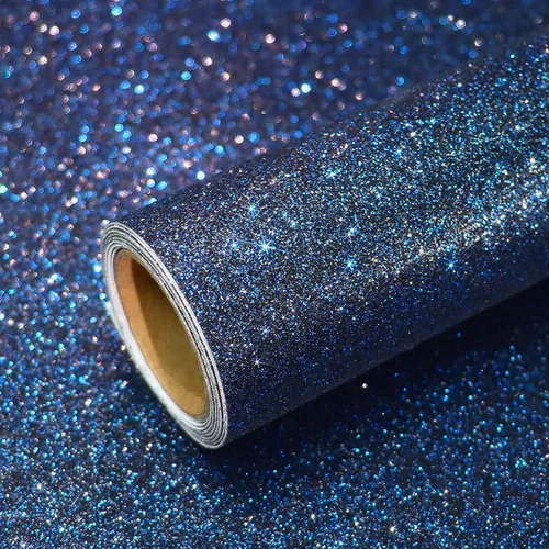 Vista 19 de VEELIKE Papel tapiz holográfico con purpurina plateada de 15.7 x 118 pulgadas, para pegar y despegar, extraíble, papel de contacto con purpurina Oro
