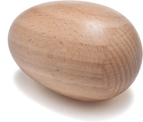 Vista 4 de Juego de 4 unidades de maracas de madera en forma de huevo, instrumentos de percusión musicales, acabado natural