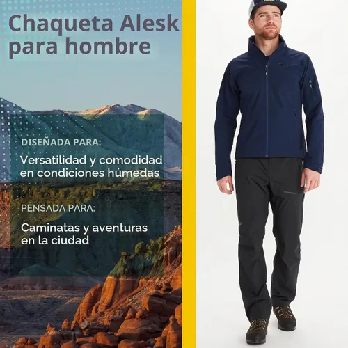 Vista 2 de MARMOT Chaqueta Alsek para hombre, ligera, resistente al agua Azul ártico