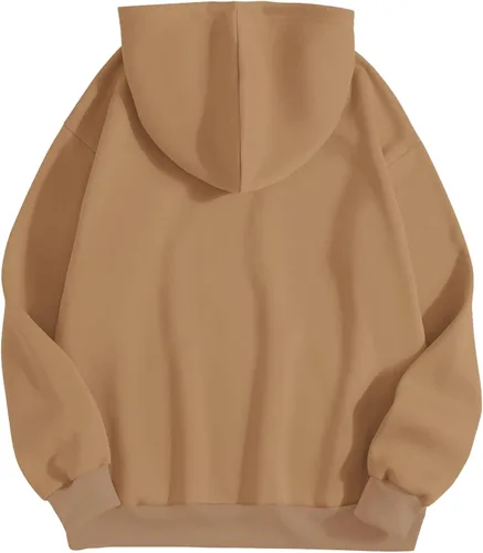Vista 2 de SweatyRocks Sudadera con capucha de manga larga y hombros caídos para mujer