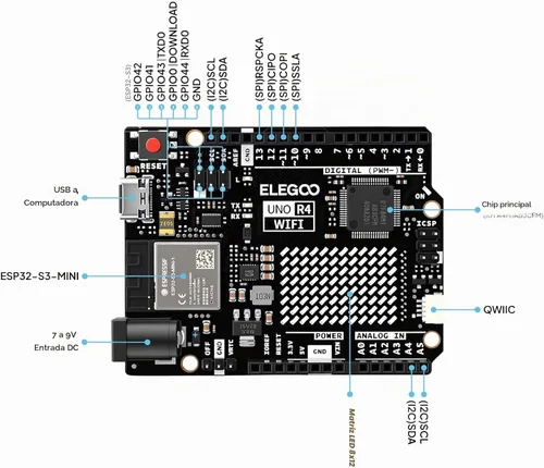 Vista 3 de ELEGOO UNO R4 WiFi Super Starter Kit Compatible with Arduino for Beginners