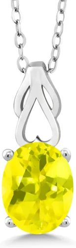 Vista 22 de Gem Stone King Collar de plata de ley 925 con piedra natal ovalada de 0.354 x 0.276 in Collar con colgante solitario para mujer Con cadena