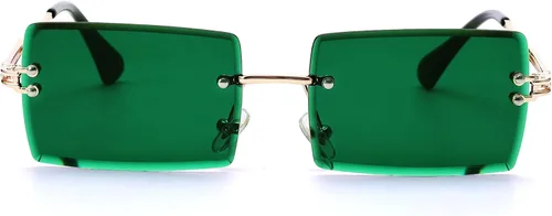 Vista 61 de Gafas de sol rectangulares para hombres/mujeres, gafas de sol pequeñas sin montura cuadrada