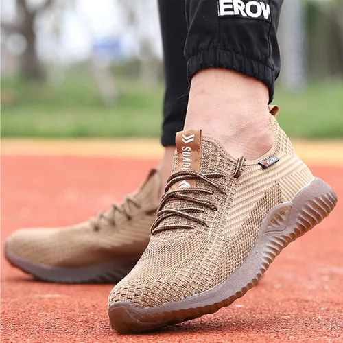 Vista 6 de SUADEX - Zapatos de trabajo indestructibles con punta de acero para hombres y mujeres, ligeros, a prueba de punciones, ventilados