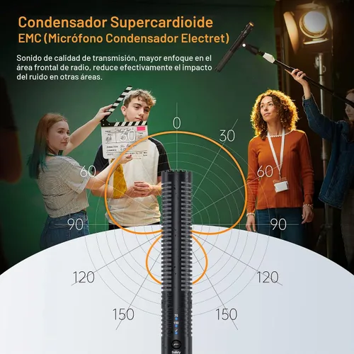 Vista 2 de COMICA VM30 Micrófono inalámbrico de escopeta con salida USB-C y 0.1 in